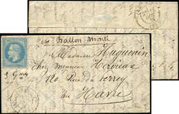 Let BALLONS MONTES - N°29B Obl. Etoile S. LAC, Càd PARIS 25/10/70, Arr. LE HAVRE 18/10, TB - War 1870
