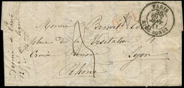 Let BALLONS MONTES - Càd Taxe 30c. R. De Bondy 2/1/71 S. LAC, P.P. Rouge Encadré Et Taxe Plume, Arr. LYON 14/1, 2 TAXES, - War 1870