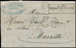 Let Guerre De 1870 -  Griffe K.PR./FELDPOST-RELAIS N°66/8/11 Sur LAC De La Petite Raon Du 2/11/70, Taxe 30 DT Et Au Cray - Guerra De 1870