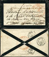 Let Guerre De 1870 -  2 Cachets CROIX ROUGE TOURS S. Env. Taxée Partie De Londres Pour Tours Et Réexp. Paris, 3/71, TB - Guerra De 1870