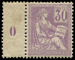 ** EMISSIONS DU XXème SIECLE - 115   Mouchon, 30c. Violet, Bandelette Mill.0, Bon Centrage, TTB - Unused Stamps