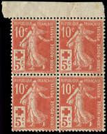 ** EMISSIONS DU XXème SIECLE - 147   Croix Rouge, 10c. + 5c. Rouge De Carnet, BLOC De 4 Bdf, TB - Unused Stamps