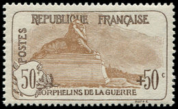 ** EMISSIONS DU XXème SIECLE - 153   1ère Série Orphelins, 50c. + 50c. Brun Et Brun Clair, Très Bien Centré, TB. S - Unused Stamps