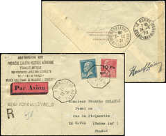 Let POSTE AERIENNE - 3   10Fr. Sur 90c. Rouge, Berthelot, ILE De FRANCE Et Poste N°181 Obl. Càd Octog. NEW-YORK AU HAVRE - 1927-1959 Nuevos