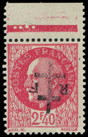 ** TIMBRES DE LIBERATION - LA CHARITE SUR LOIRE 14 : 2f40 Rouge, Surcharge RENVERSEE, TB, Signé Mayer - Liberation