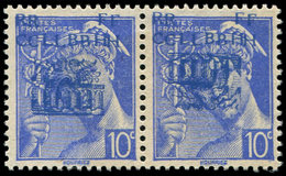 (*) TIMBRES DE LIBERATION - DECAZEVILLE 1a : 10c. Outremer, DOUBLE Surcharge, PAIRE T II Et III, TB, Signé Mayer - Liberation