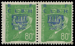 ** TIMBRES DE LIBERATION - DECAZEVILLE 12 : 80c. Vert, NON EMIS, PAIRE T I Et II Se Tenant, TB - Liberation