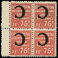 ** COLIS POSTAUX  (N° Et Cote Maury) - 101g  75c. Rouge, Surch. RENVERSEE, BLOC De 4, TB, Yvert N°112 - Mint/Hinged