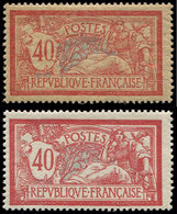 ** Collection Au Type Merson - 119  40c. Rouge Et Bleu, Papier Normal Et GC, TB - 1900-27 Merson