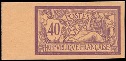 (*) Collection Au Type Merson - 119  40c., ESSAI En Violet Sur Saumon, NON DENTELE, Sans Teinte De Fond, Bdf, TB - 1900-27 Merson