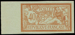(*) Collection Au Type Merson - 119  40c., ESSAI En Orange Sur Verdâtre, NON DENTELE, Sans Teinte De Fond, Bdf, TB - 1900-27 Merson