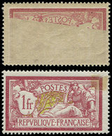 ** Collection Au Type Merson - 121   1f. Lie De Vin Et Olive, Impr. RECTO-VERSO Partielle, TB - 1900-27 Merson
