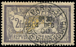 Collection Au Type Merson - 122   2f. Violet Et Jaune Obl. 1er Jour PARIS 31/R. DE BOURGOGNE 4/12/1900, TTB - 1900-27 Merson