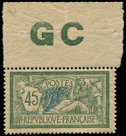 ** Collection Au Type Merson - 143  45c. Vert Et Bleu, Bdf Manchette GC, Bon Centrage, TTB - 1900-27 Merson