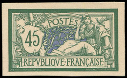 (*) Collection Au Type Merson - 143  45c. Vert Et Bleu, NON DENTELE Sur Carton, TB - 1900-27 Merson