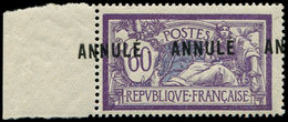 ** Collection Au Type Merson - 144  60c. Bleu Et Violet, Surch. ANNULE 2 Fois à CHEVAL, Bdf, TB - 1900-27 Merson