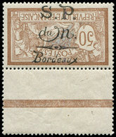 ** Collection Au Type Merson - Postes Du Montenegro En France 10 : 50c. Brun Et Gris, Surch. RENVERSEE, Bdf, TB - 1900-27 Merson