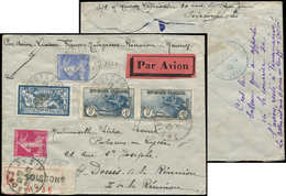 Let Collection Au Type Merson - N°123, 232 PAIRE, 237 Et 238 Obl. SOISSONS 1/10/29 S. Env. Rec. Par Avion, Arr. St DENIS - 1900-27 Merson