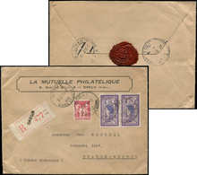 Let Collection Au Type Merson - N°144 PAIRE Et 216 Obl. DREUX 10/12/32 S. Env. Rec., Arr. PRAGUE Le 12/12, TB - 1900-27 Merson