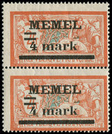 * Collection Au Type Merson - MEMEL 31a : 4m. Sur 2f. Orange Et Vert, T II Tenant à T I **, TB - 1900-27 Merson