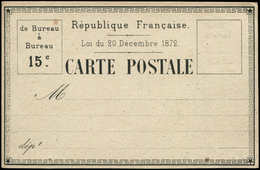 Let ENTIERS POSTAUX - CP D'Essai 15c. Noir, ESS 5, TB - Altri & Non Classificati