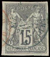 Colonies Générales - 33   15c. Gris, Obl. Càd Bleu INDE PONDICHERY 9/1/79 (3000 Ex. Reçus), TB - Altri & Non Classificati