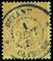Colonies Générales - 53   25c. Jaune-bistre, Obl. Càd CAYENNE 1/9/83, TB - Other & Unclassified
