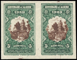 ** ALGERIE 99 : 5f. + 5f. Vert, Centre BRUN, PAIRE NON DENTELEE, TB - Covers & Documents