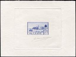 ALGERIE 301 : Croix Rouge, épreuve D'atelier En Bleu Signée Barlangue, TB - Covers & Documents