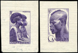 CAMEROUN Types Q Et U De 1946, 2 épreuves D'artiste En Violet Sans Faciale, TB - Other & Unclassified
