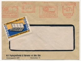 PAYS BAS - Enveloppe EMA Cats Papiers Amsterdam - 1942 - Vignette "Pelikan Farben Günther Wagner" - Erinnofilie