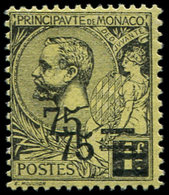 * MONACO 71a : 75 Sur 1f. Noir Sur Jaune, DOUBLE Surch., TB - ...-1885 Prephilately