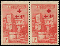 ** MONACO 208a : +1f. Sur 1f. Rouge, CROIX CASSEE Tenant à Normal, TB - ...-1885 Prephilately