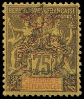 * NOUVELLE CALEDONIE 79a : 75c. Violet Sur Jaune, Surch. NOIRE Et ROUGE, TB. C - Covers & Documents