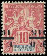 * OCEANIE 38 : 10c. Rouge, Surch. RENVERSEE Et A CHEVAL, TB. J, R, Cote Maury - Other & Unclassified