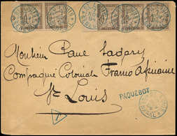 Let SENEGAL CG Taxe N°19 : 10c. Brun BANDE De 4 Bdf Et PAIRE Bdf, Obl. Càd Bleu ST LOUIS 7/11/94 S. Env., Cachet Bleu PA - Other & Unclassified