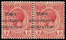 ** TOGO 60 : 1d. Rouge, Surcharge A CHEVAL, En PAIRE, TB - Other & Unclassified
