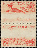 ** TOGO 250 : 10f. Rouge-orange, Impression DEFECTUEUSE, PAIRE, TB - Otros & Sin Clasificación