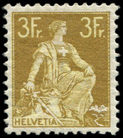 * SUISSE 127 : 3f. Bistre Et Jaune, TB - 1843-1852 Federal & Cantonal Stamps