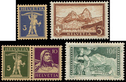 * SUISSE 241/45 : La Série, Pet. Rouss. Sur N°245, TB - 1843-1852 Federal & Cantonal Stamps