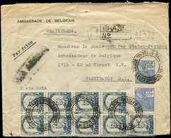 Let BRESIL 176 (2) Et 209 (9) Obl. 23/4/41 S. Env. Rec. Par Avion De L'Ambassade De Belgique à Rio Pour WASHINGTON, TB - Other & Unclassified