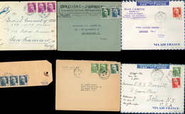 Let Gandon Gravé, 6 Documents Affranchissements Différents, TB - Collections (with Albums)