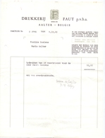 Factuur Facture - Drukkerij Faut - Aalter - 1960 - Drukkerij & Papieren