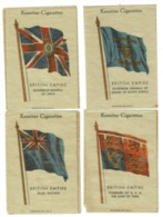 Ref 1334 - 4 Different Kensitas Cigarette Silks Cards - British Empire Flags (2) - Other & Unclassified