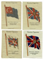 Ref 1334 - 4 Different Kensitas Cigarette Silks Cards - British Empire Flags - Autres & Non Classés