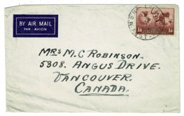 Ref 1335 - Airmail Cover - Lane Cove NSW Australia To Canada 1942 ? - No Censor Marks - Cartas & Documentos