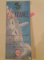 203 - CARTE ITINERAIRE DUNLOP -  AIR FRANCE - A E F Ligne "la Flèche D'ébène"- A O F Ligne "le Trait D'argent" - 1948 - Cartes/Atlas