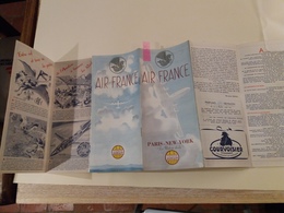 205 - CARTE AIR FRANCE - PARIS - NEW-YORK - "le Ruban étoilé" - 1947 - - Mappe/Atlanti