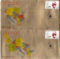 China 2008 The Olumpic Games Torch Relay From 1936-2008 Gold Commemorative Covers - Enveloppes