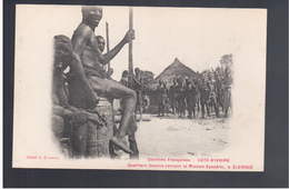 Cote D'Ivoire Guerriers Gouros Cernant La Mission à Elengué  Ca 1905 Old Postcard - Côte-d'Ivoire